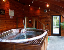The hot tub at Tall Pines Motel